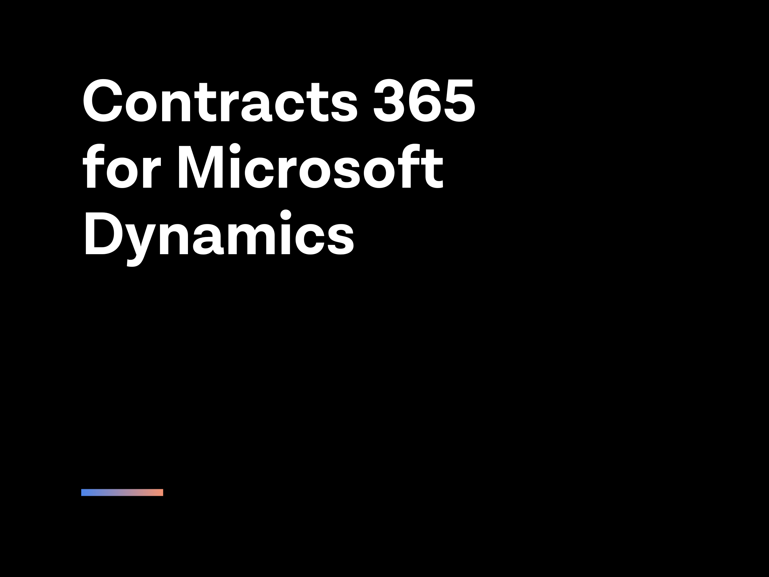 Contracts 365 for Microsoft Dynamics