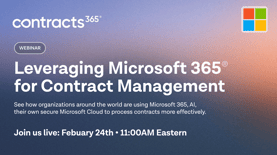 Webinar Leveraging Microsoft 365 for Contract Management