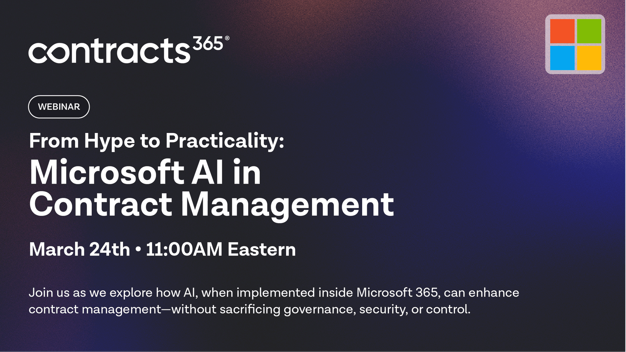 Contracts 365 Webinar 03-24-26 Microsoft AI in Contract Management
