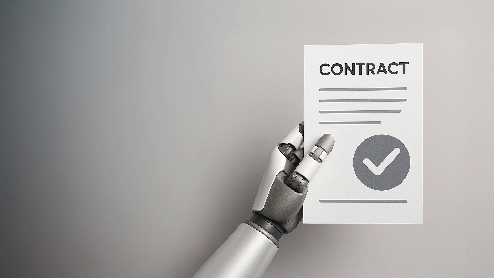 Robot AI hand holding contract