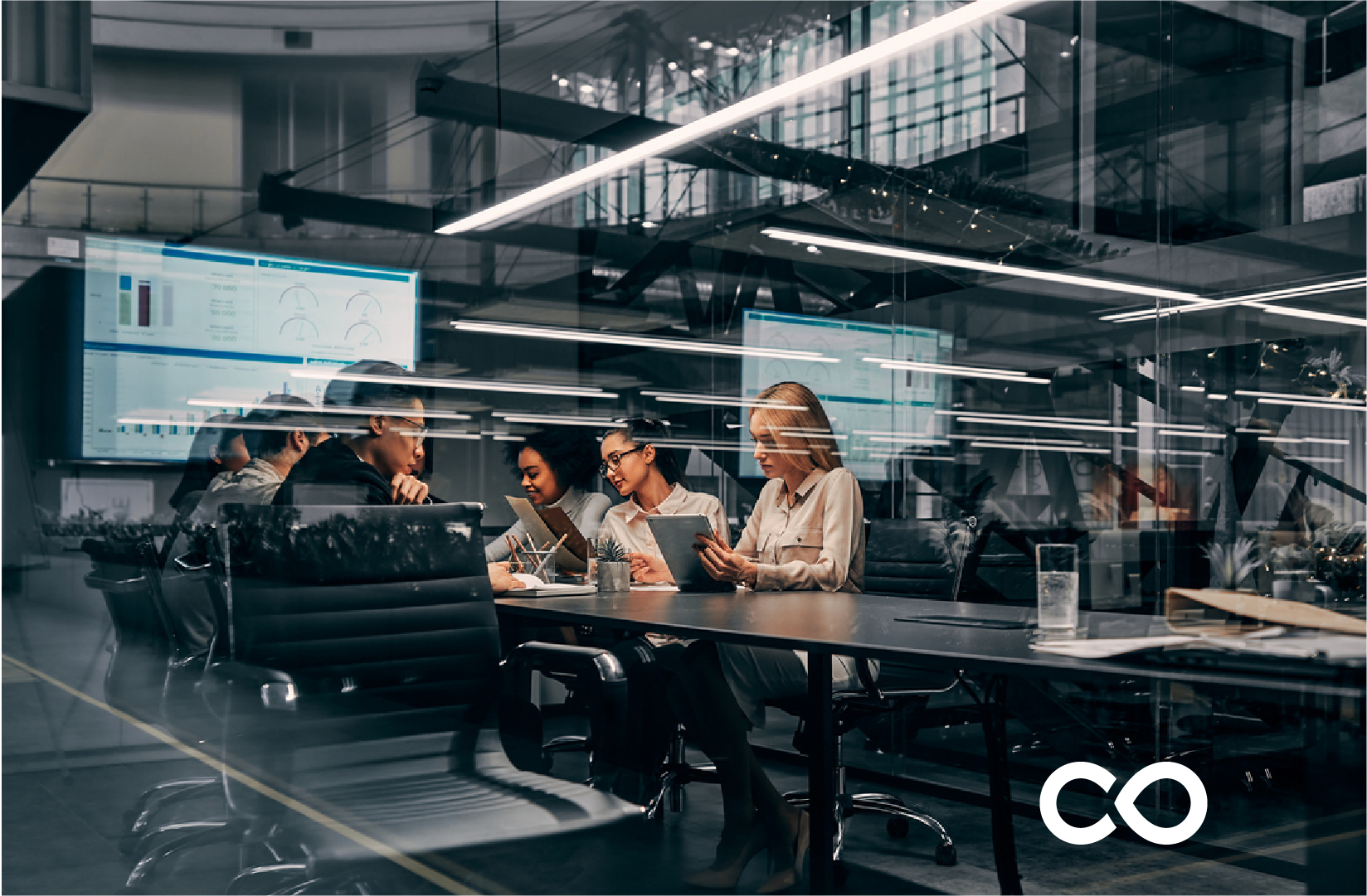 business people at conference table