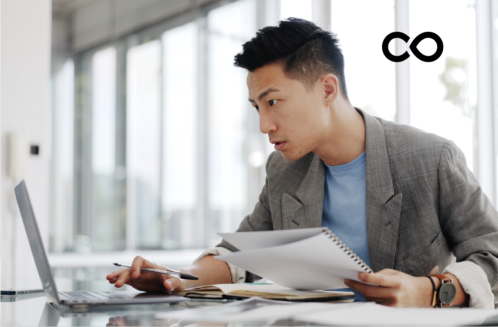 businessman reviewing contract