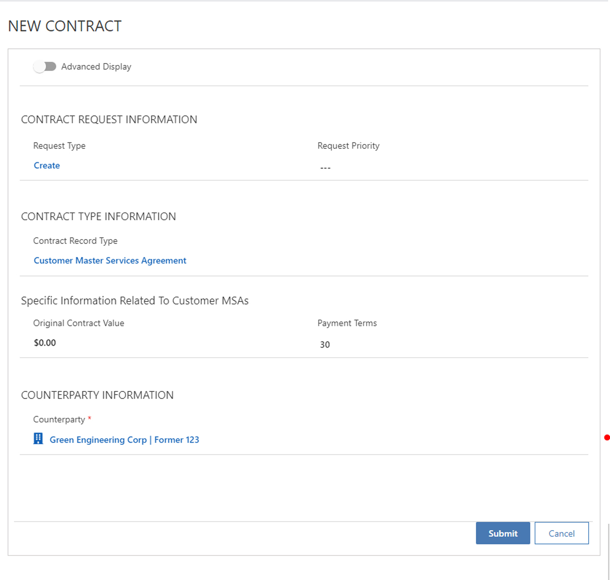Self Service Contract Requests for Salesforce